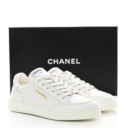 Chanel Calfskin Womens CC Logo Sneakers 38 White 10 of 10