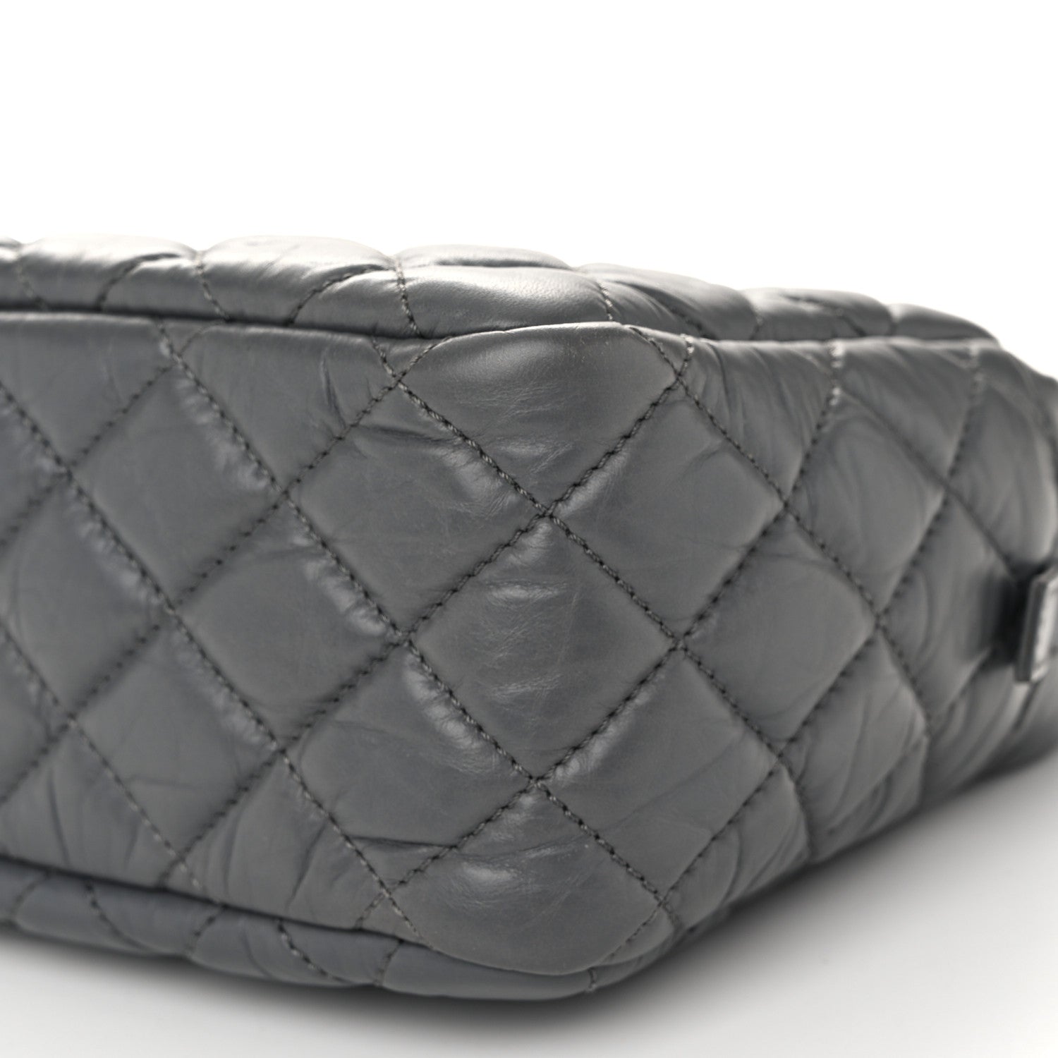 Chanel Aged Calfskin Quilted Medium Reissue Camera Case Grey 10 of 11