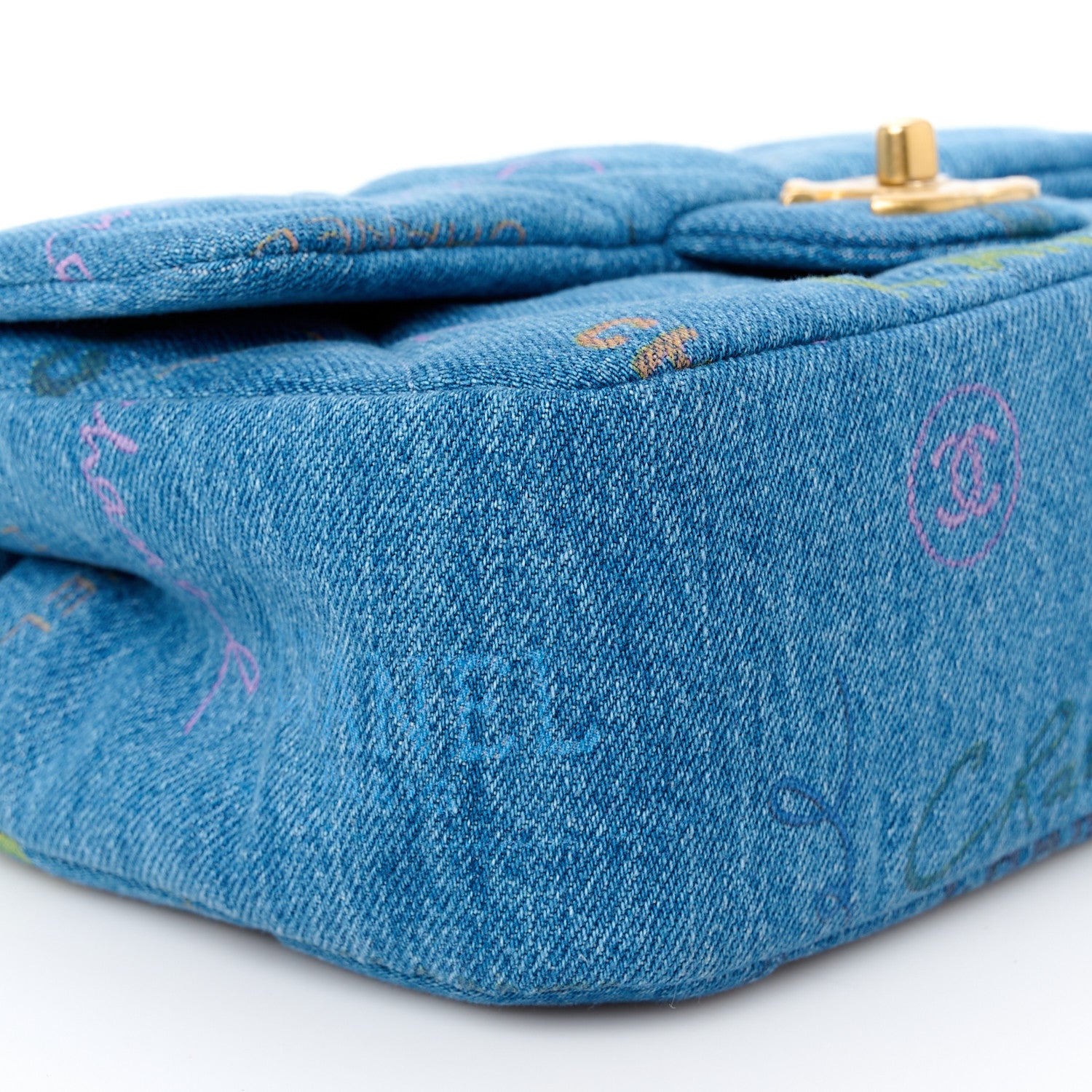 Chanel Denim Quilted Mini Denim Mood Rectangular Flap Blue Multicolor 10 of 12