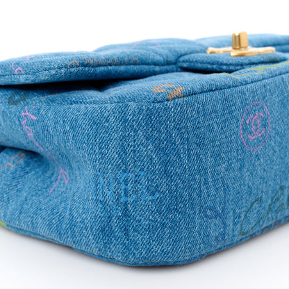 Chanel Denim Quilted Mini Denim Mood Rectangular Flap Blue Multicolor 10 of 12