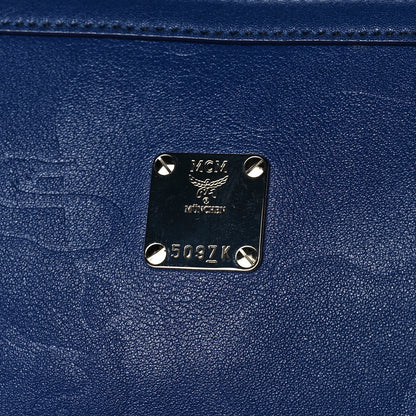MCM Smooth Calfskin Lion Camo Crossbody Bag Blue 7 of 16