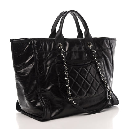 Chanel Glazed Calfskin Medium Deauville Tote Black 3 of 10
