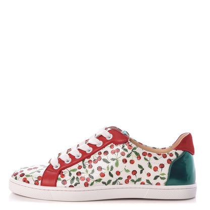 Christian Louboutin Calfskin Patent Cherry Print Seava Sneakers 36 Multi 1 of 10