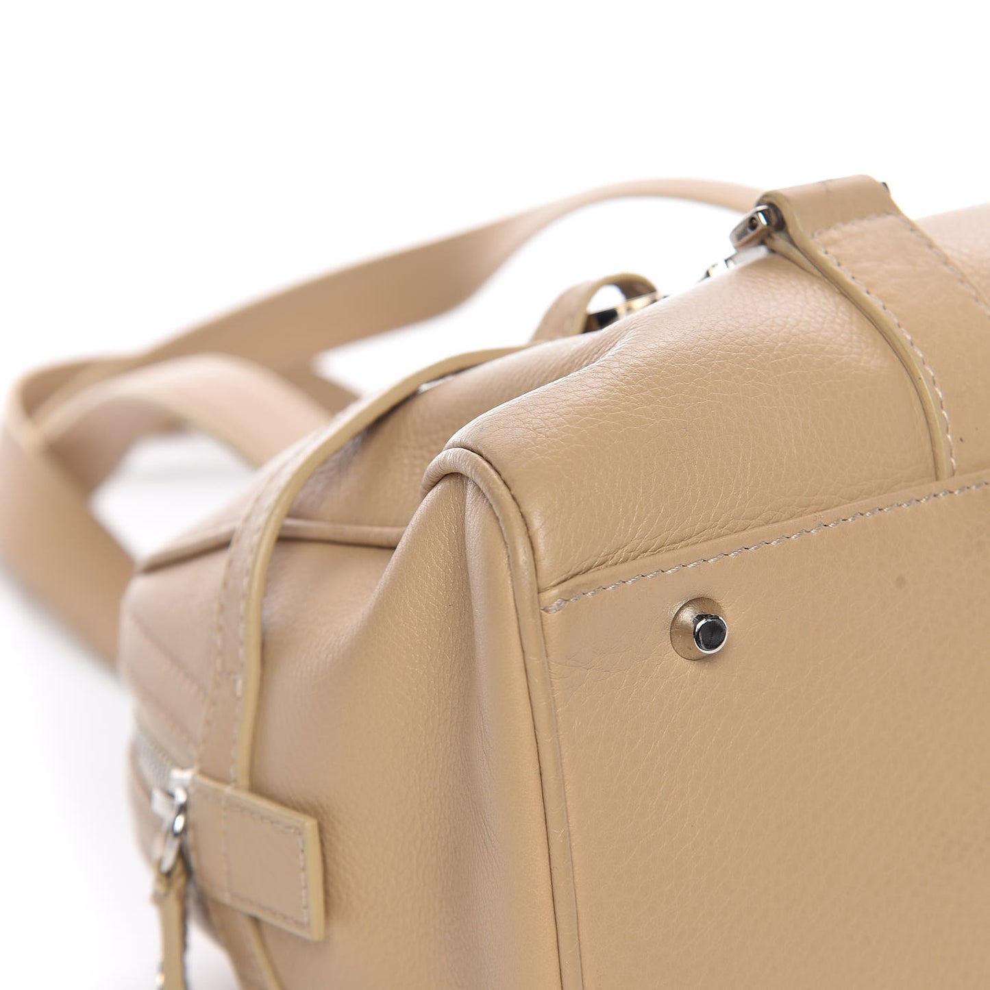 Calfskin Logo Charms Boston Beige