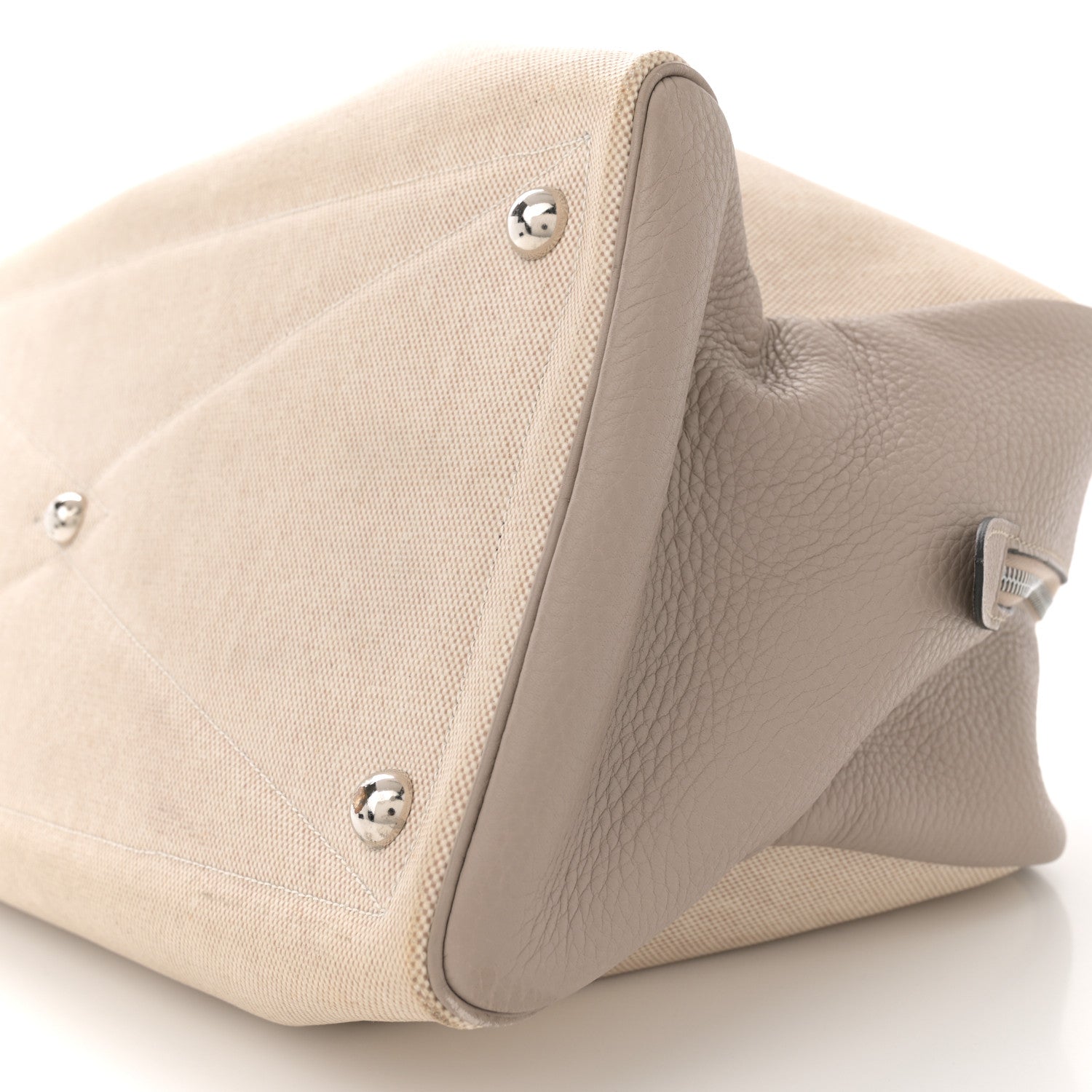 Hermes Toile Taurillon Clemence Victoria II 43 Ecru Gris Tourterelle 10 of 13