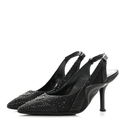 Louis Vuitton Satin Embellished Archlight Slingback Pumps 38 Black 3 of 14