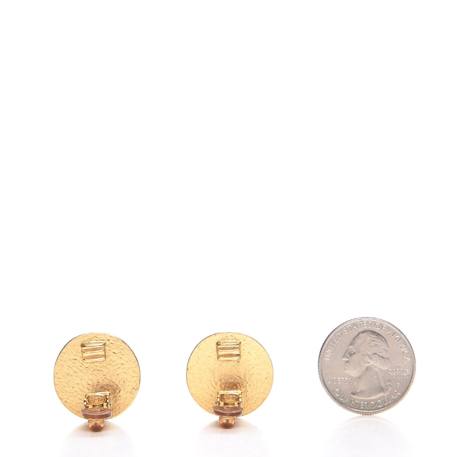 Chanel Enamel CC Clip On Earrings Black Gold 2 of 4