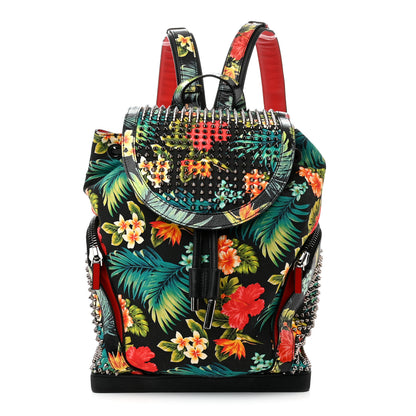 Christian Louboutin Canvas Print Spiked Explorafunk Backpack Multicolor 1 of 11