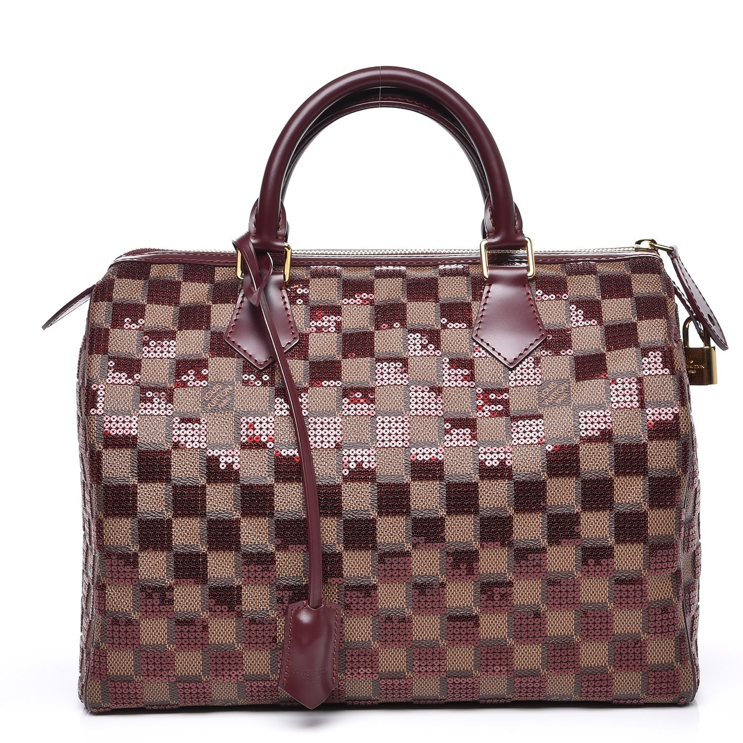 Damier Paillettes Speedy 30 Rouge
