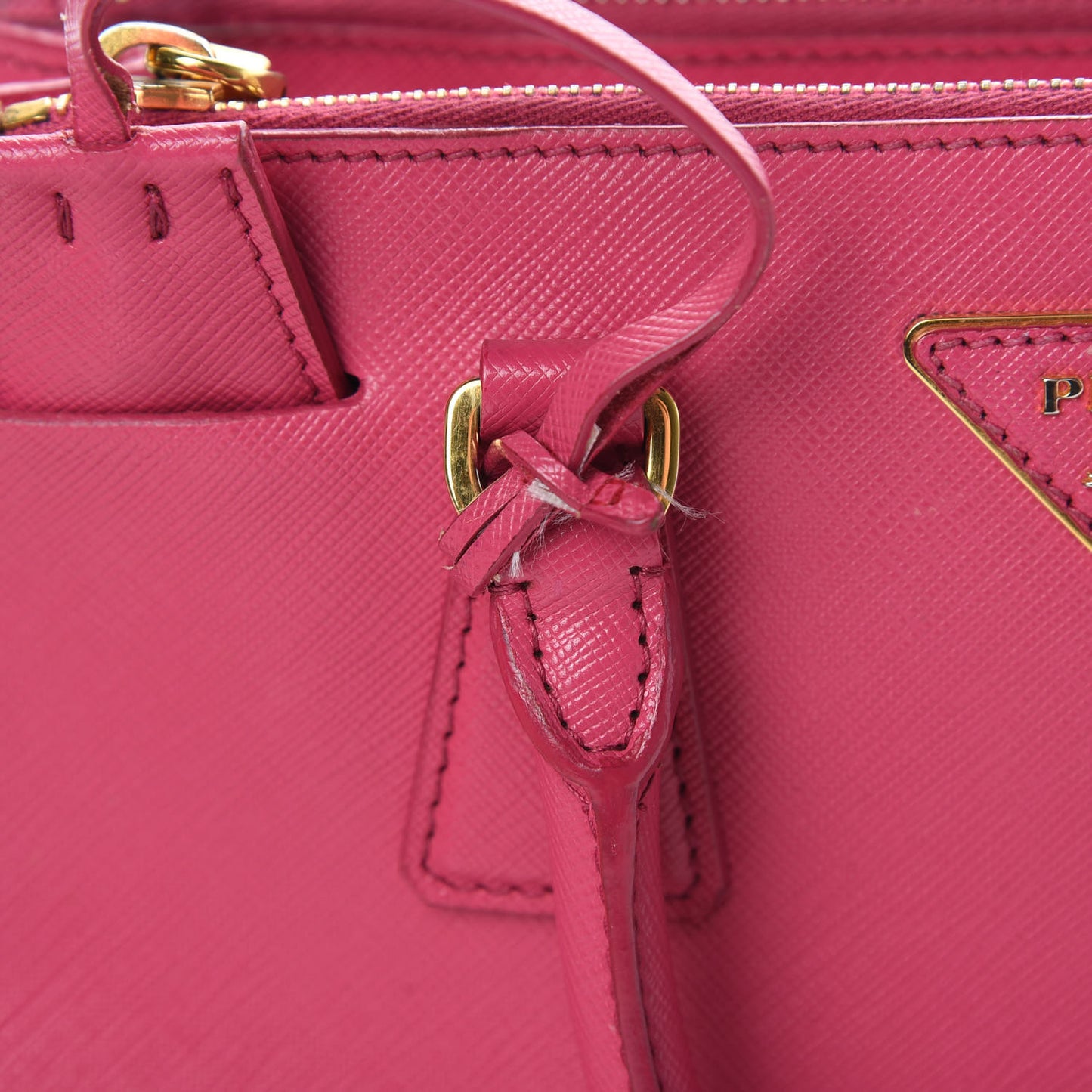 Saffiano Lux Small Galleria Double Zip Tote Fuxia