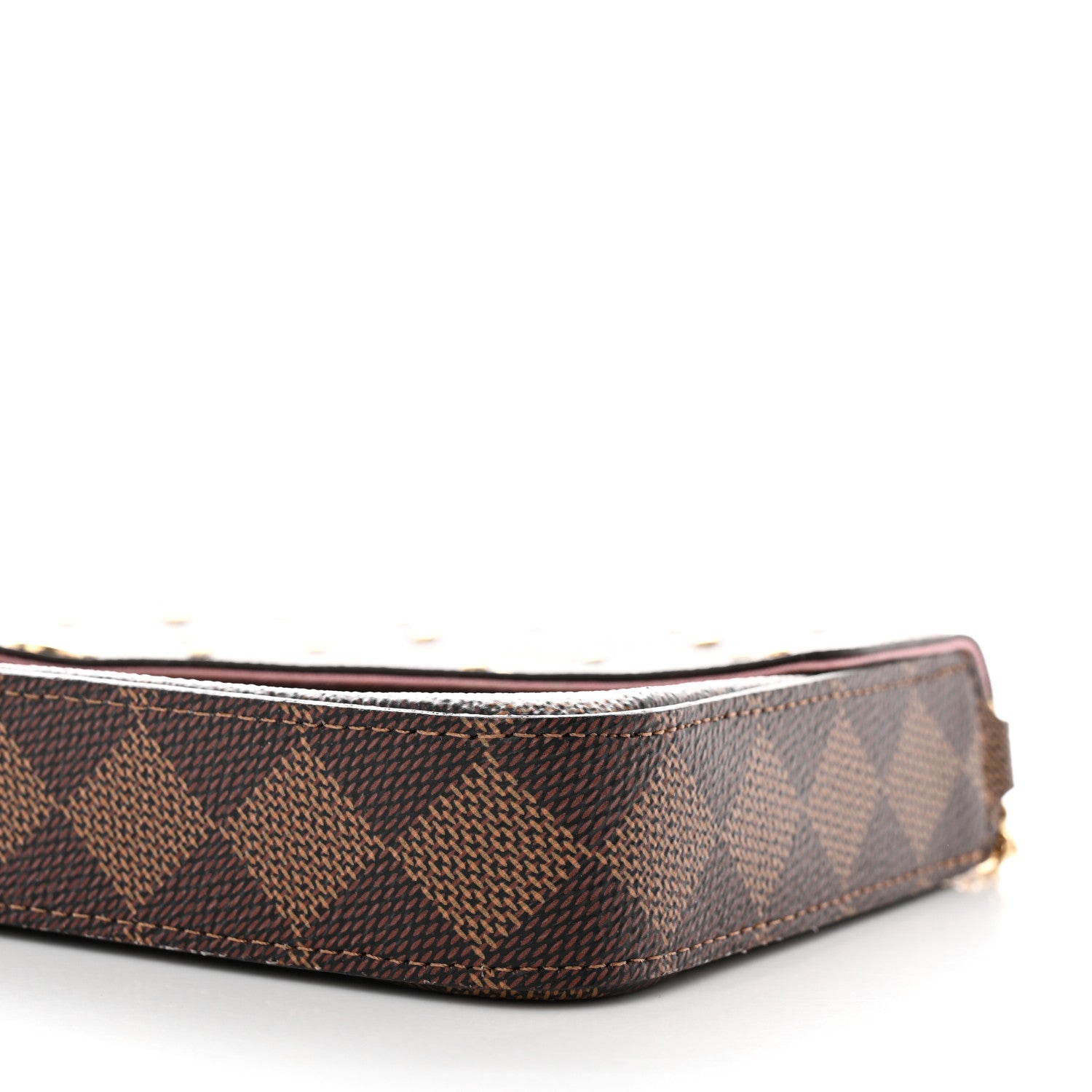 Louis Vuitton Damier Ebene Studded Pochette Felicie Chain Wallet 11 of 15