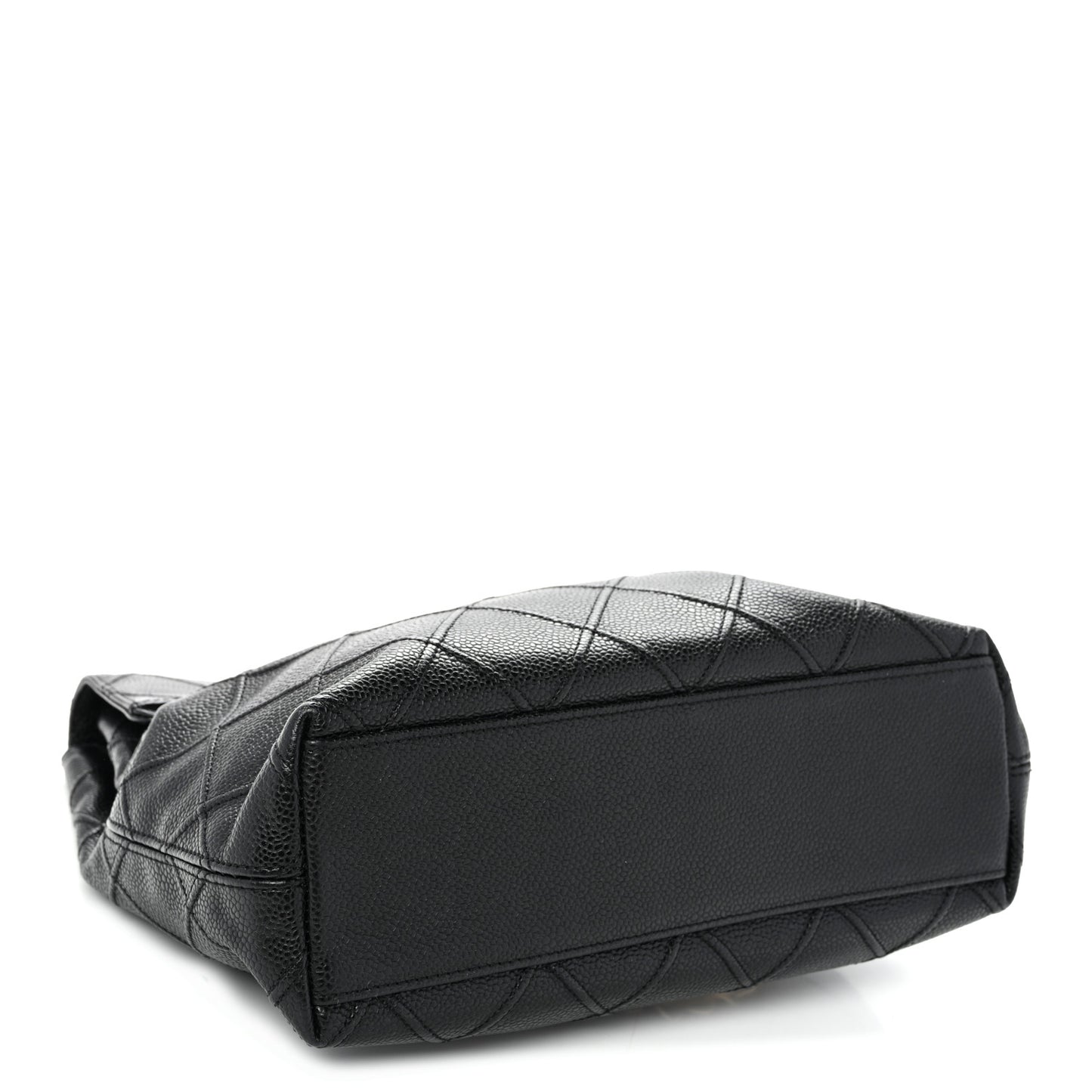 Caviar Diamond Quilted Flap Shoulder Bag Black