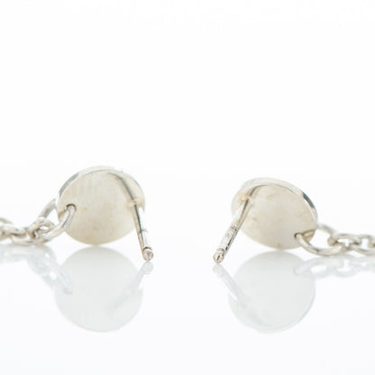 Hermes Sterling Silver 18K Rose Gold Confettis Drop Earrings 4 of 7
