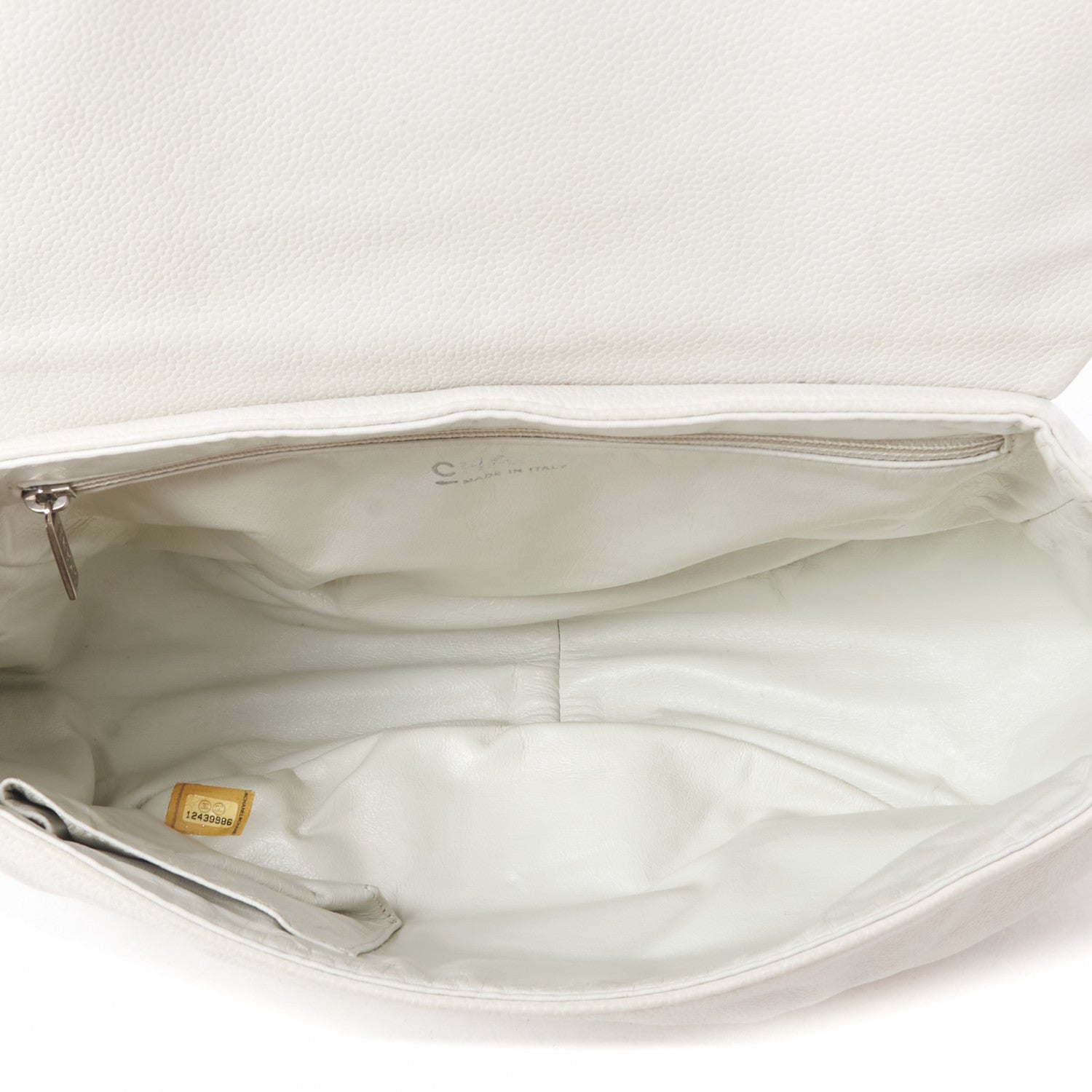 Chanel Caviar Half Moon Large Flap White 4 of 9