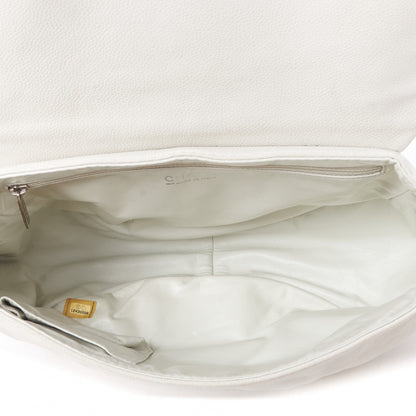 Chanel Caviar Half Moon Large Flap White 4 of 9