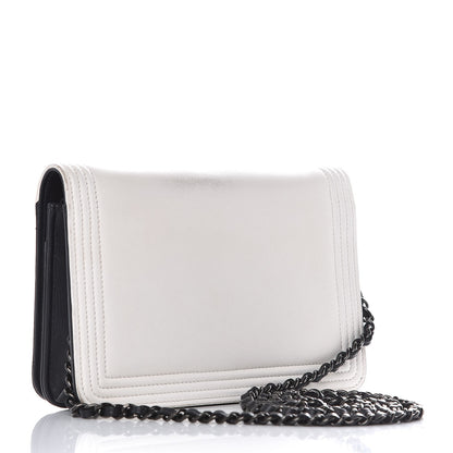 Chanel Lambskin Boy Wallet on Chain WOC So Black 3 of 9