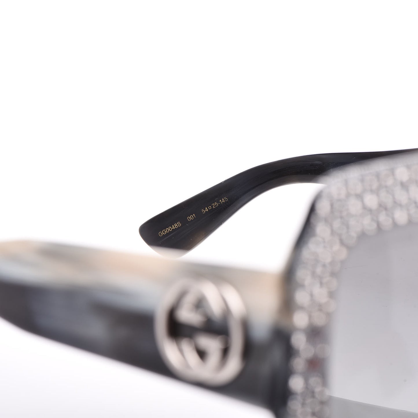 Crystal Square Frame Sunglasses GG0048S Grey