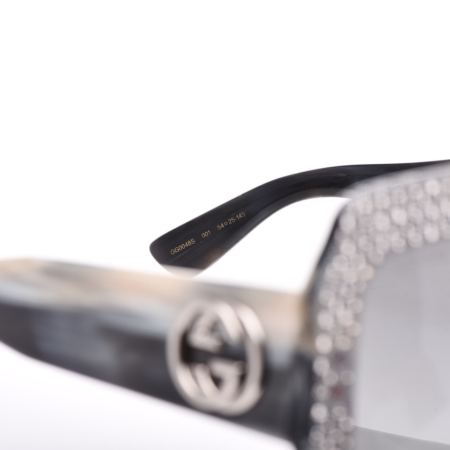 Gucci Crystal Square Frame Sunglasses GG0048S Grey 5 of 7