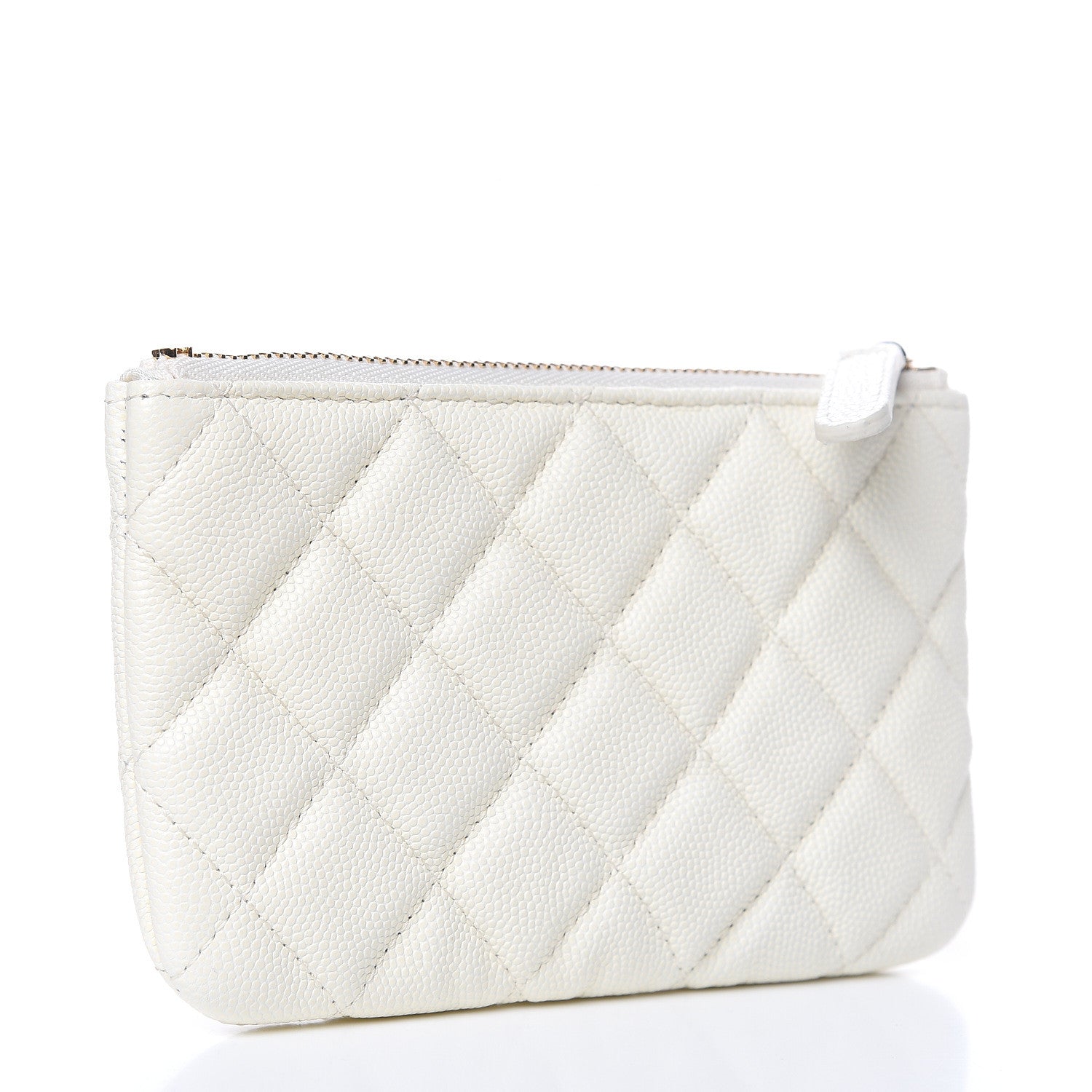 Chanel Caviar Quilted Small Cosmetic Case White 3 of 8