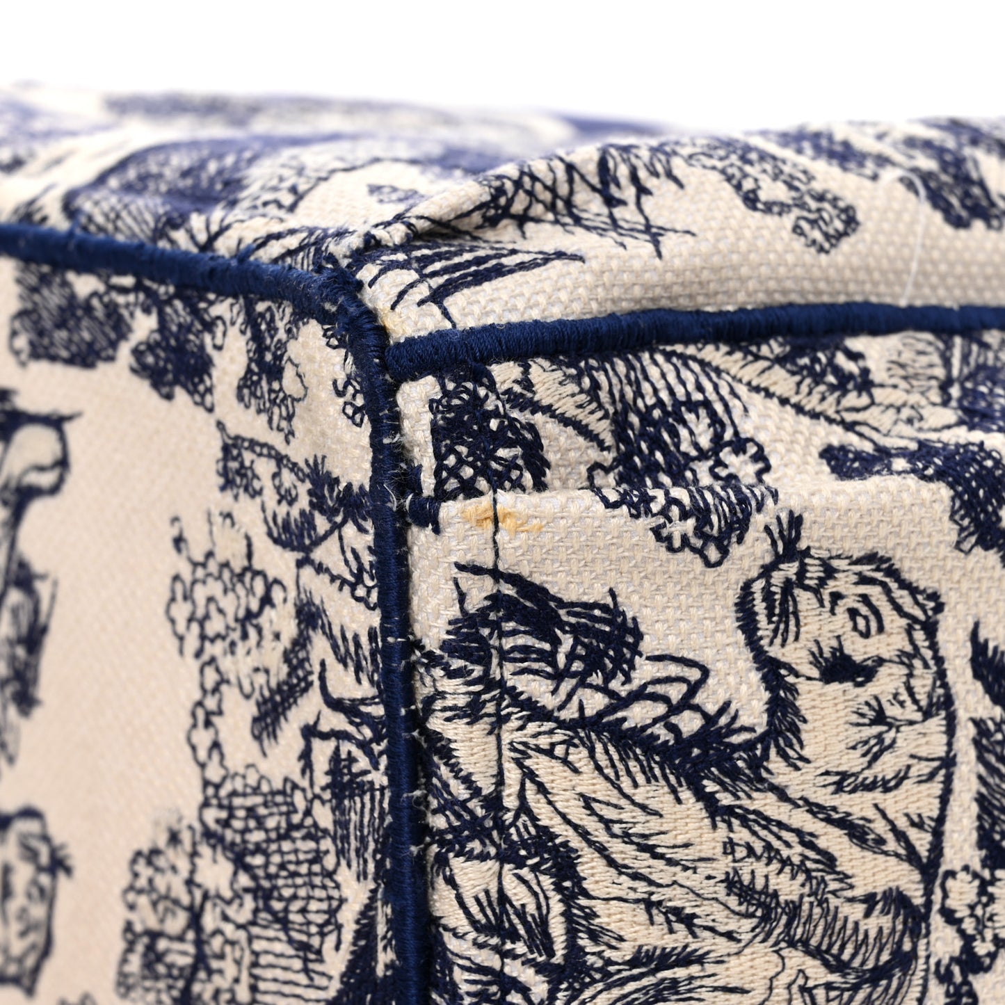 Canvas Embroidered Toile De Jouy Catherine Tote Blue