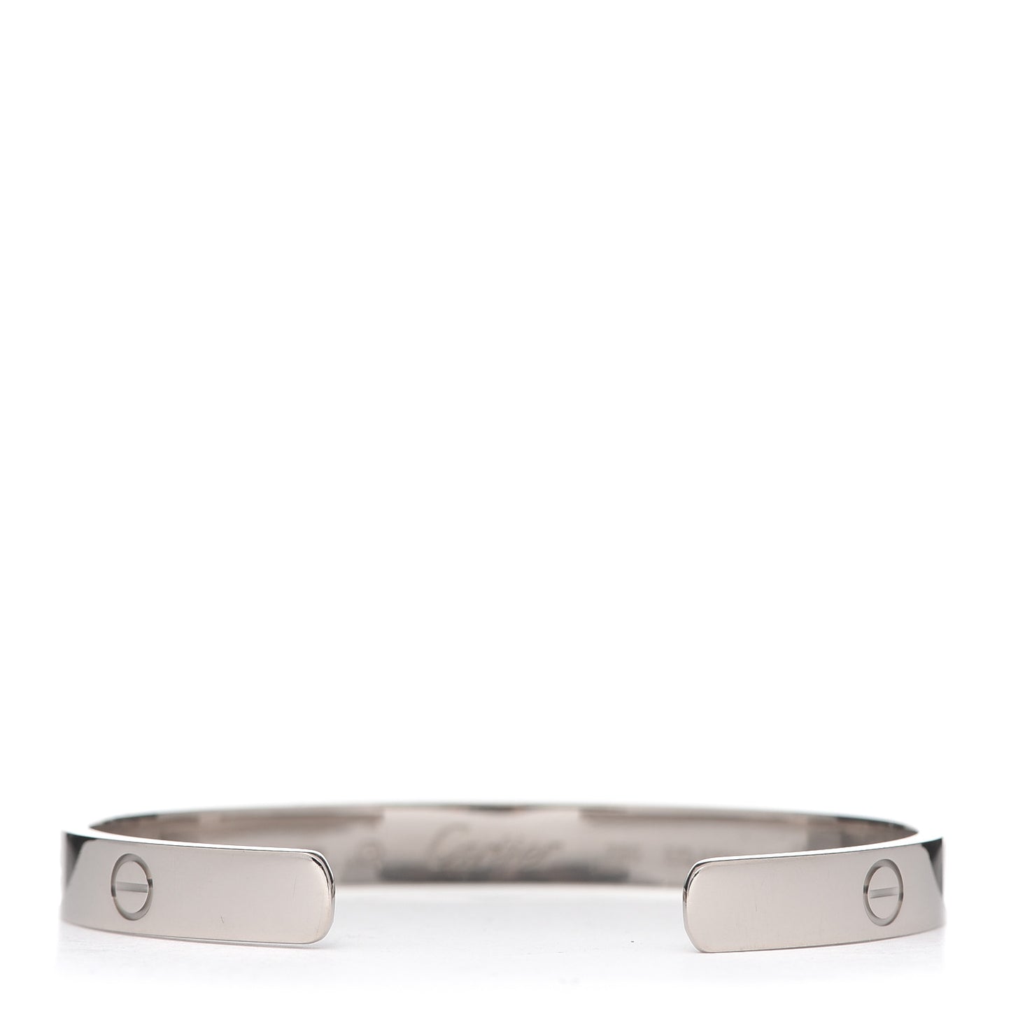 18K White Gold LOVE Cuff Bracelet 17