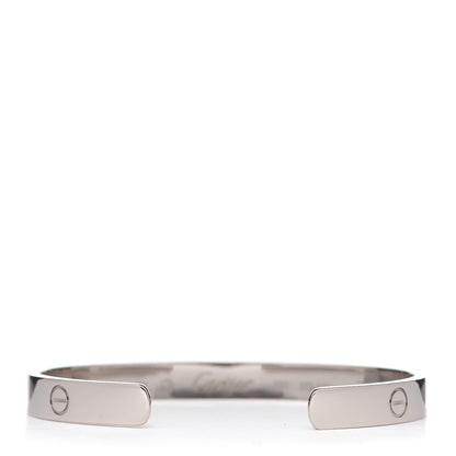 Cartier 18K White Gold LOVE Cuff Bracelet 17 3 of 4