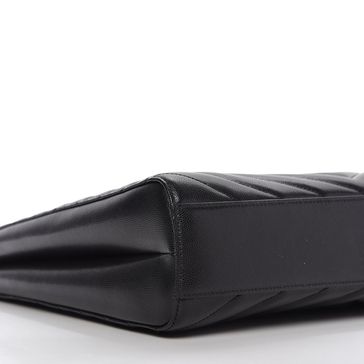 Grain De Poudre Matelasse Chevron Medium Tribeca Shopping Bag Black