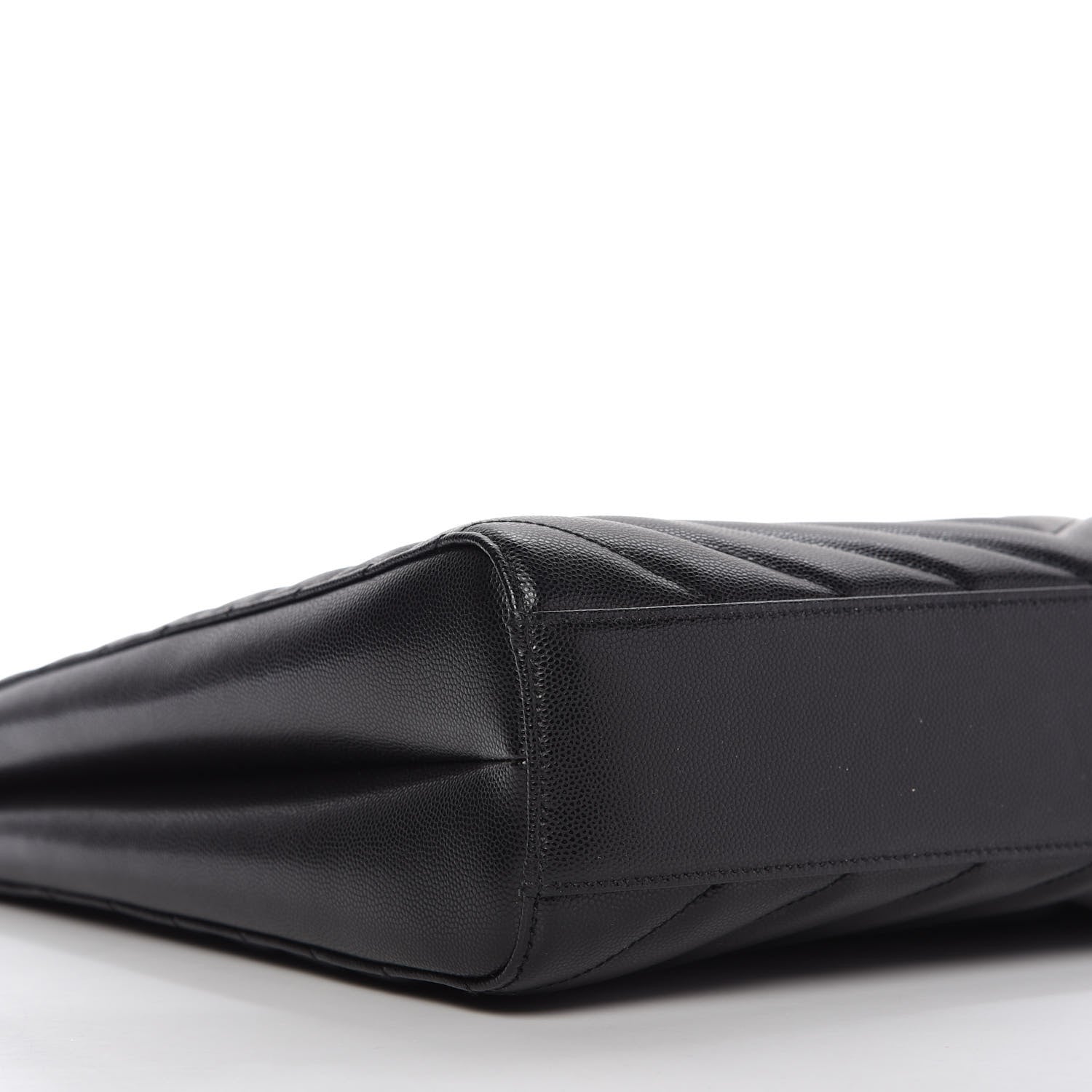 Saint Laurent Grain De Poudre Matelasse Chevron Medium Tribeca Shopping Bag Black 7 of 11
