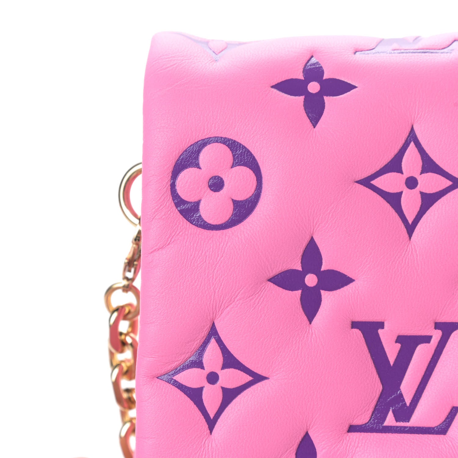 Louis Vuitton Lambskin Embossed Monogram Vuittamins Pochette Coussin Rose Violet 5 of 6