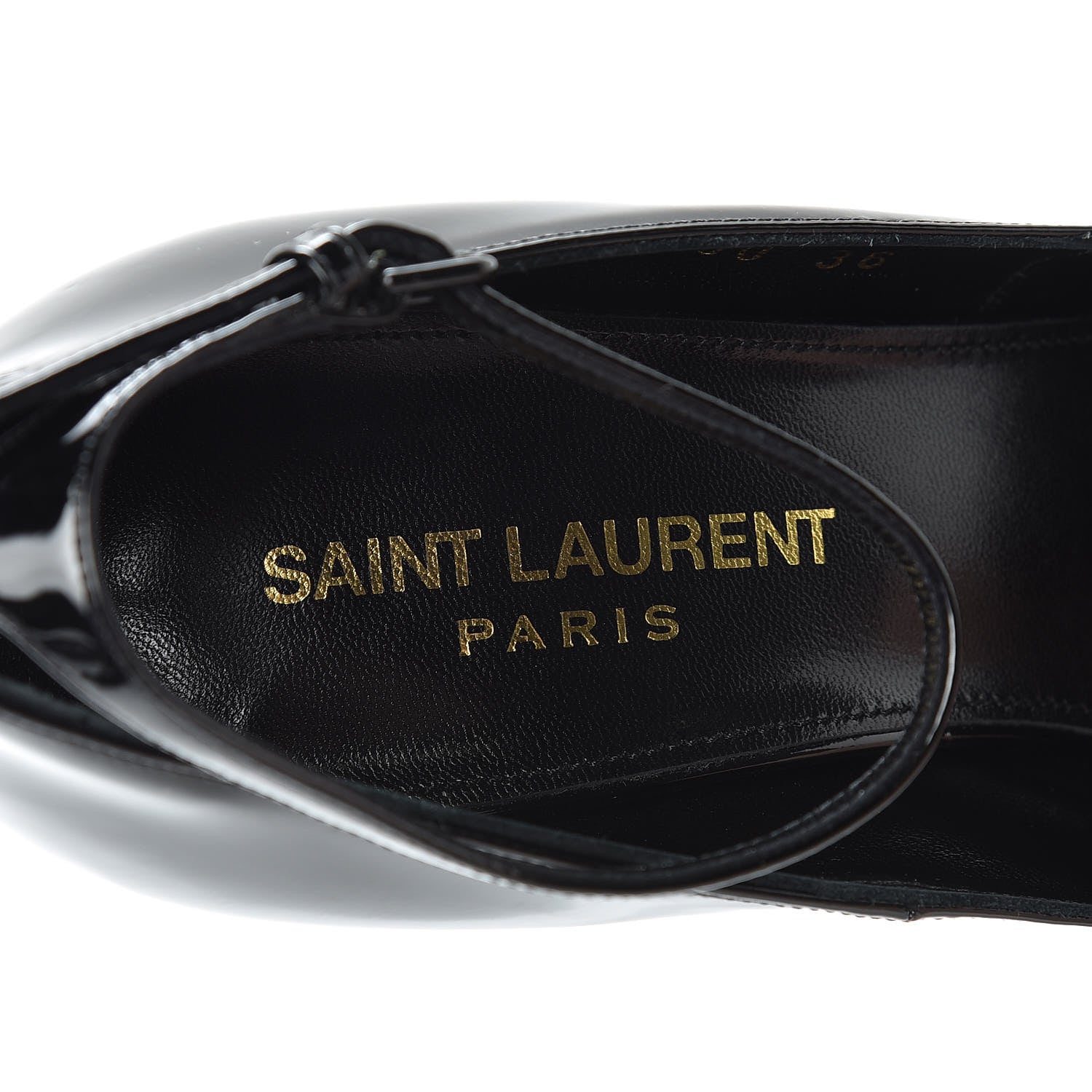Saint Laurent Patent Opyum Appelle Moi Ankle Strap Pump 36 Black 6 of 9