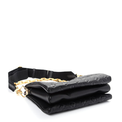 Louis Vuitton Lambskin Embossed Monogram Coussin PM Black 4 of 10