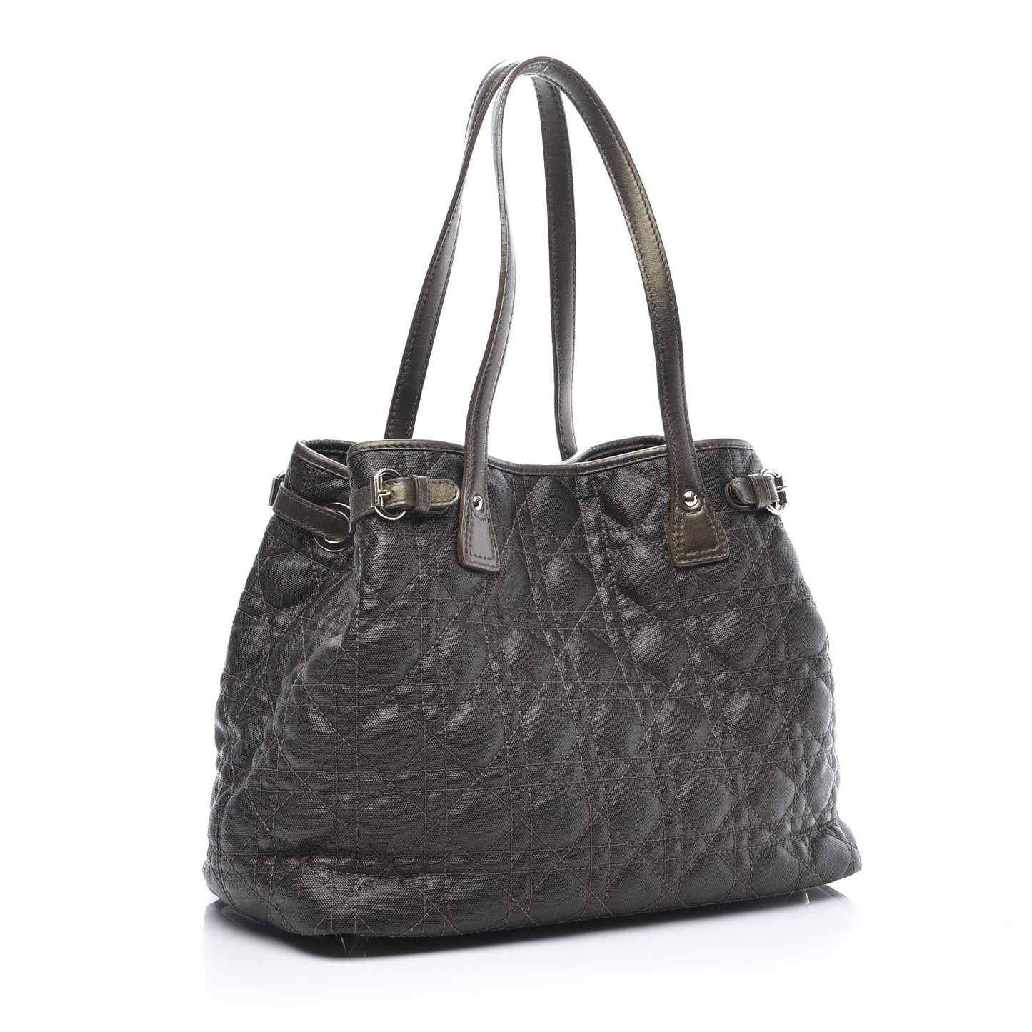 Coated Canvas Cannage Small Panarea Tote Bronze