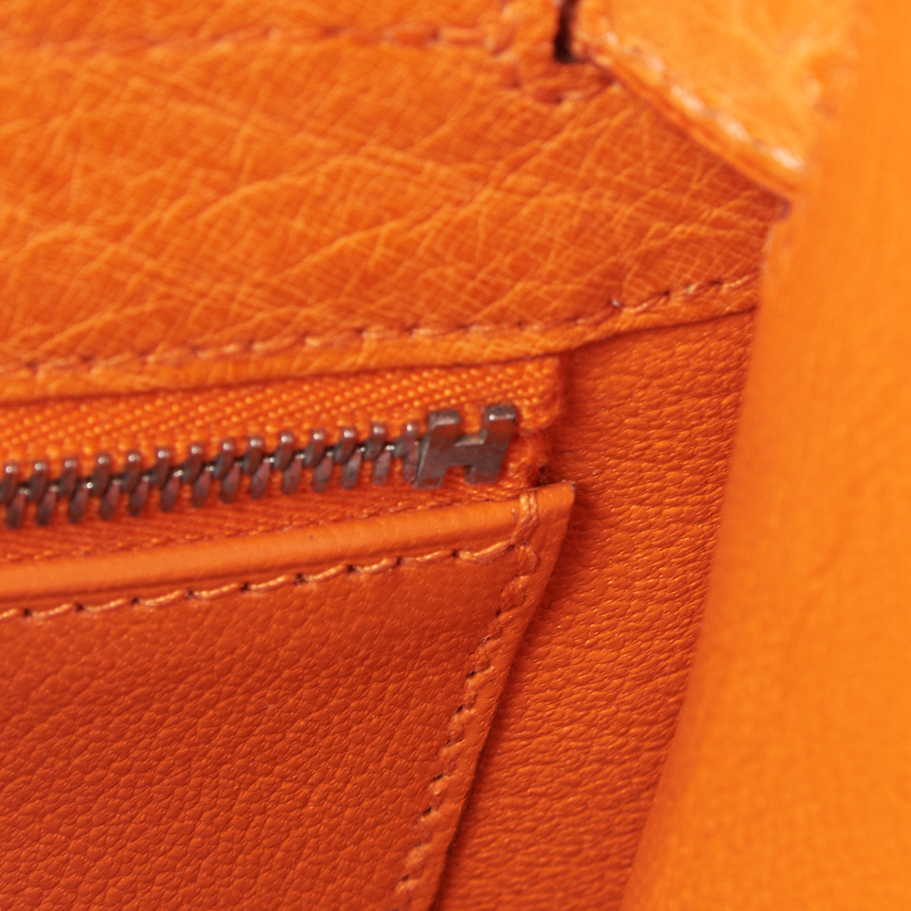 Hermes Ostrich Kelly Sellier 32 Orange 16 of 35