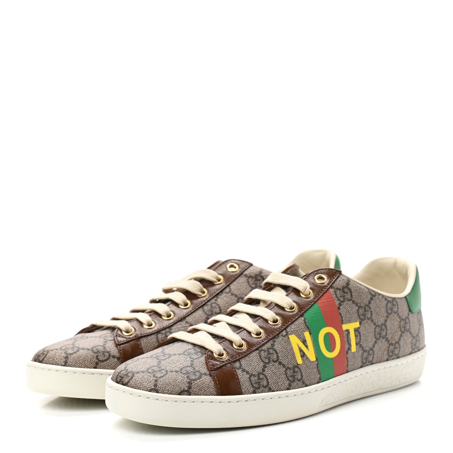 GG Supreme Monogram Fake/Not Womens Ace Sneakers 41 Beige New Shamarock Brown Sugar