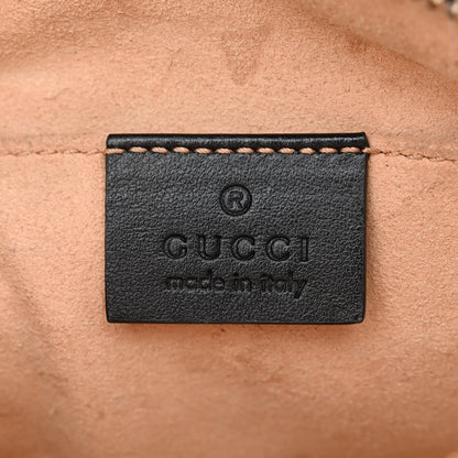 Gucci Calfskin Matelasse Mini GG Marmont Chain Shoulder Bag Black 6 of 13