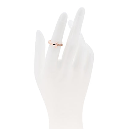 Tiffany 18K Rose Gold Diamond 2.5mm T T1 Ring 51 5.75 2 of 5