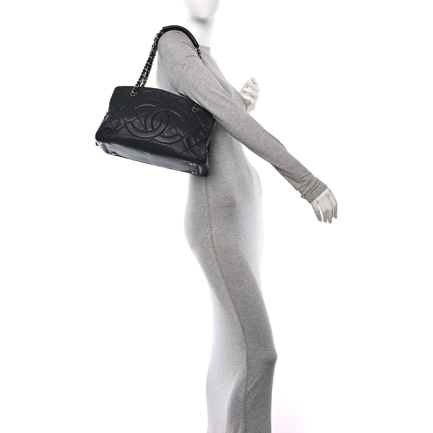 Caviar Quilted Timeless CC Soft Tote Black