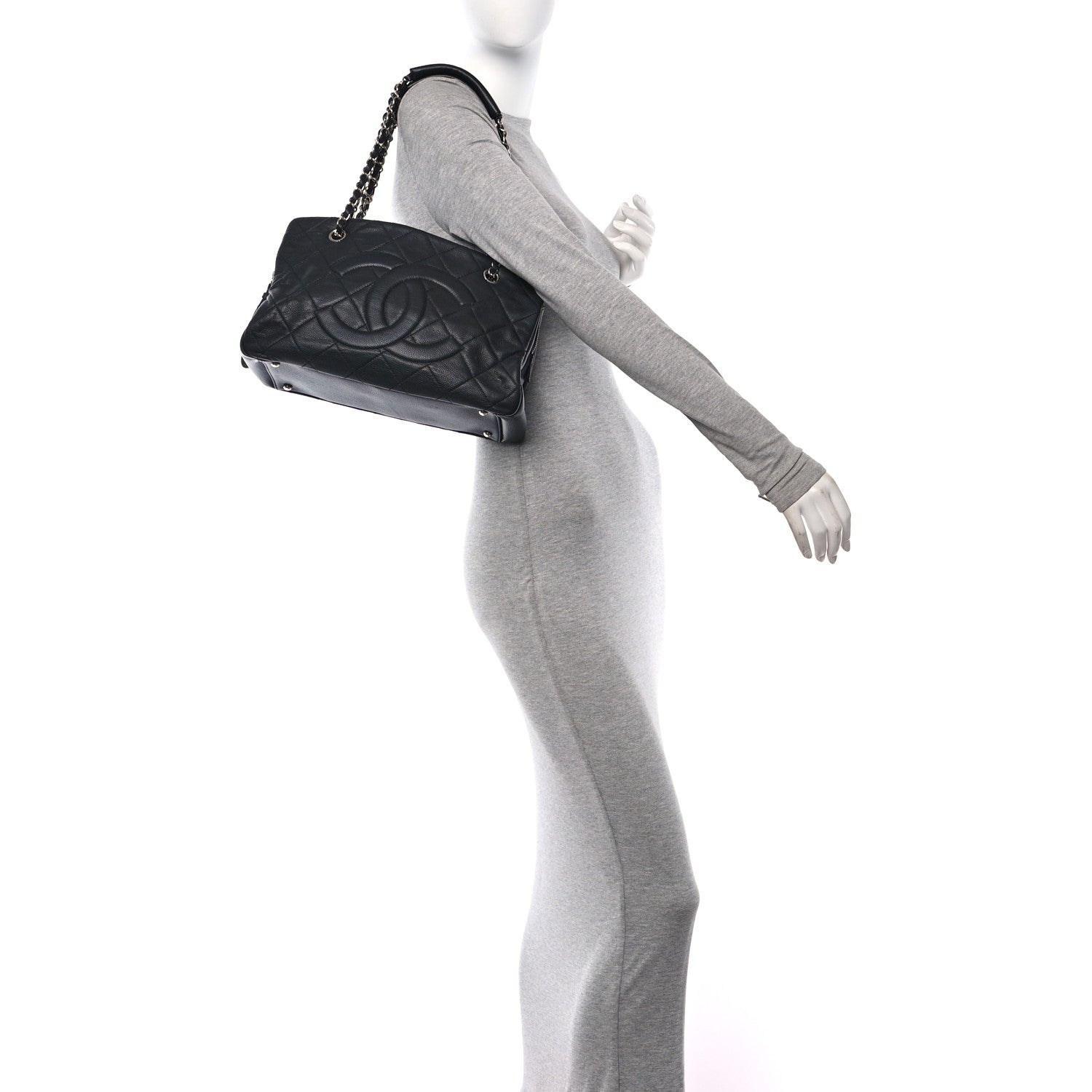 Chanel Caviar Quilted Timeless CC Soft Tote Black 2 of 10