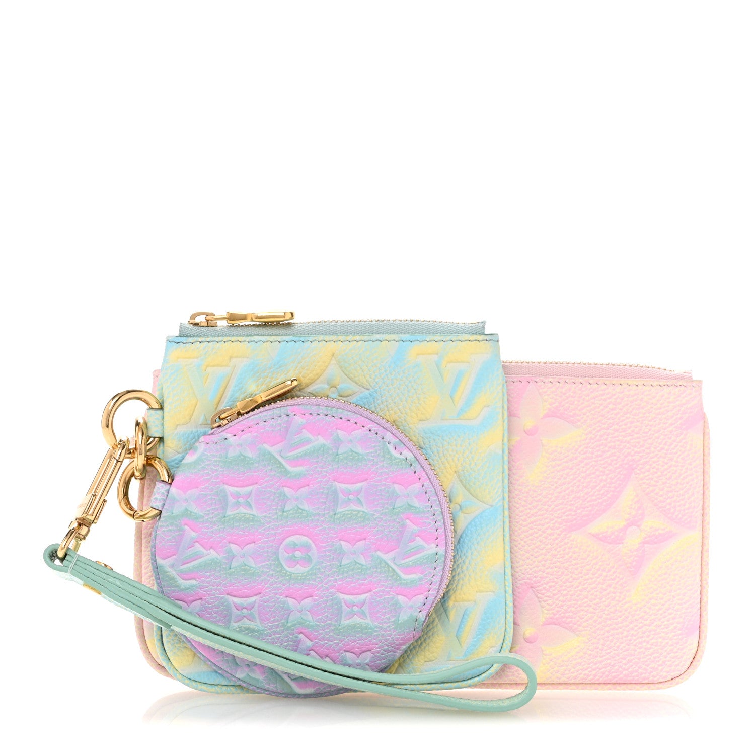Louis Vuitton Empreinte Monogram Summer Stardust Trio Pouch Pink Water Green Lilas 1 of 10