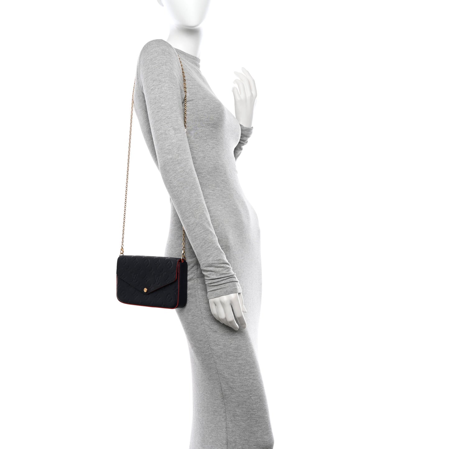 Empreinte Pochette Felicie Chain Wallet Marine Rouge