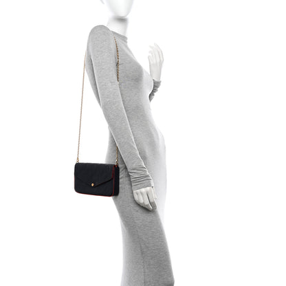 Louis Vuitton Empreinte Pochette Felicie Chain Wallet Marine Rouge 2 of 13