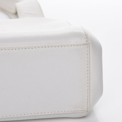 Chanel Caviar CC Frame Evening Bag White 10 of 12