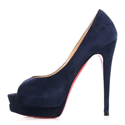 Christian Louboutin Suede Palais Royal 140 Pumps 37 Navy 1 of 7