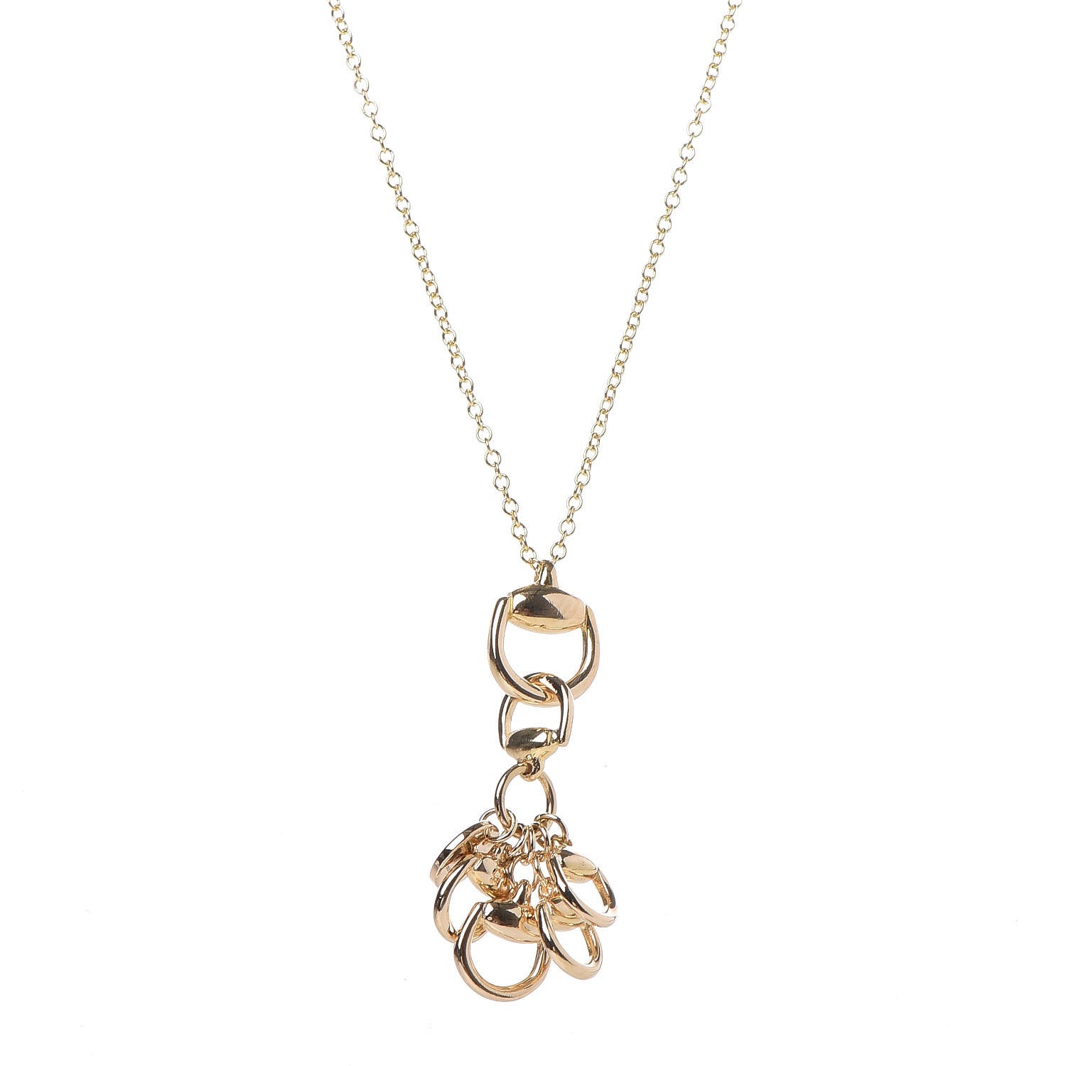 Gucci 18K Yellow Gold Multi Horsebit Pendant Necklace 4 of 8