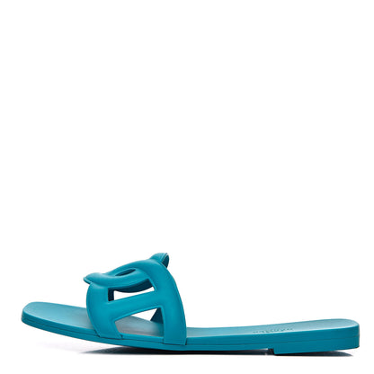 Hermes Rubber Aloha Sandals 40 Bleu Vif 1 of 8
