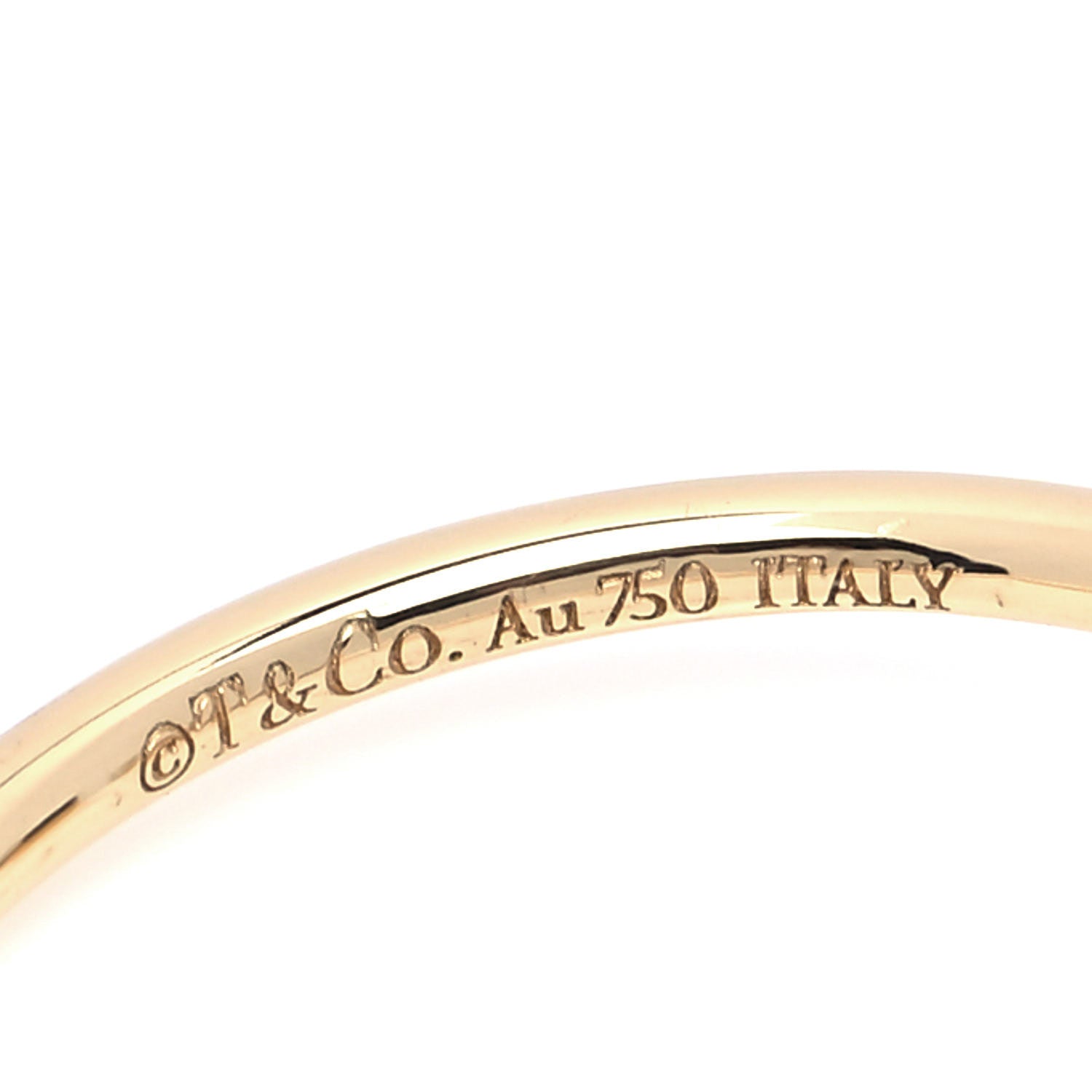 Tiffany 18K Yellow Gold Diamond T Wire Ring 61 9.5 4 of 5