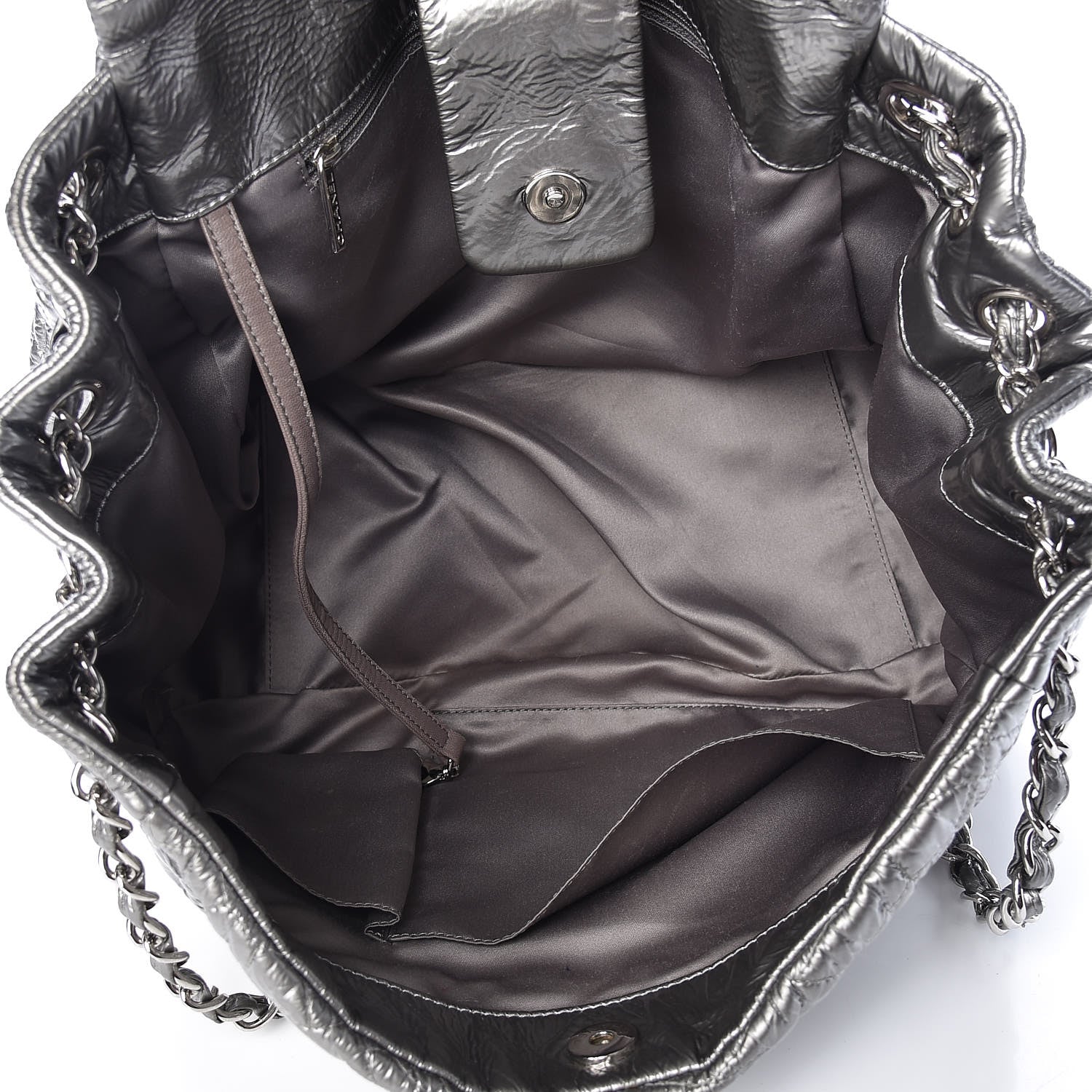 Chanel Vinyl Graphic Edge Accordion Flap Bag Silver 5 of 9