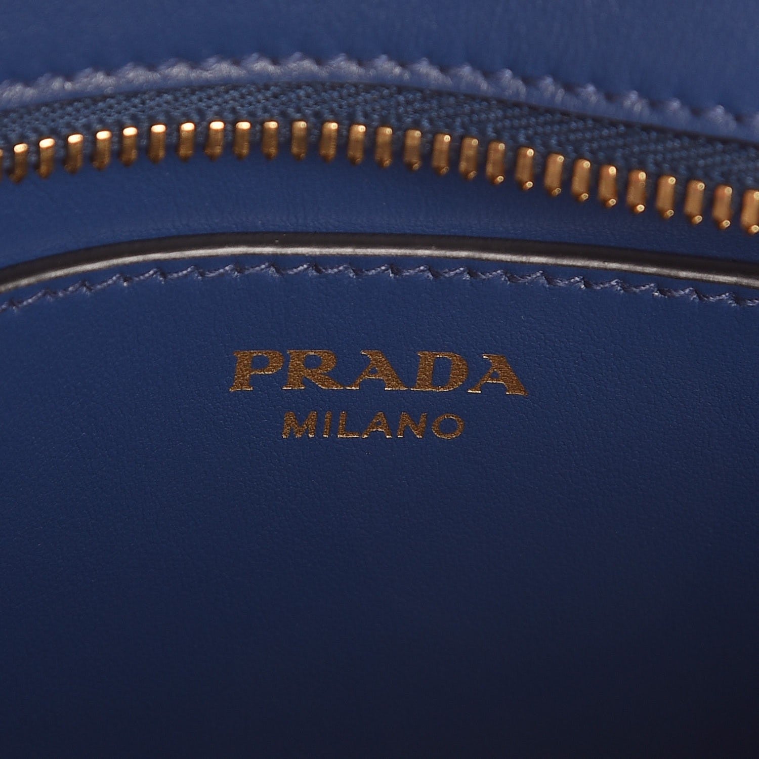Prada Saffiano Lux Large Zip Crossbody Bag Bleuette 6 of 7