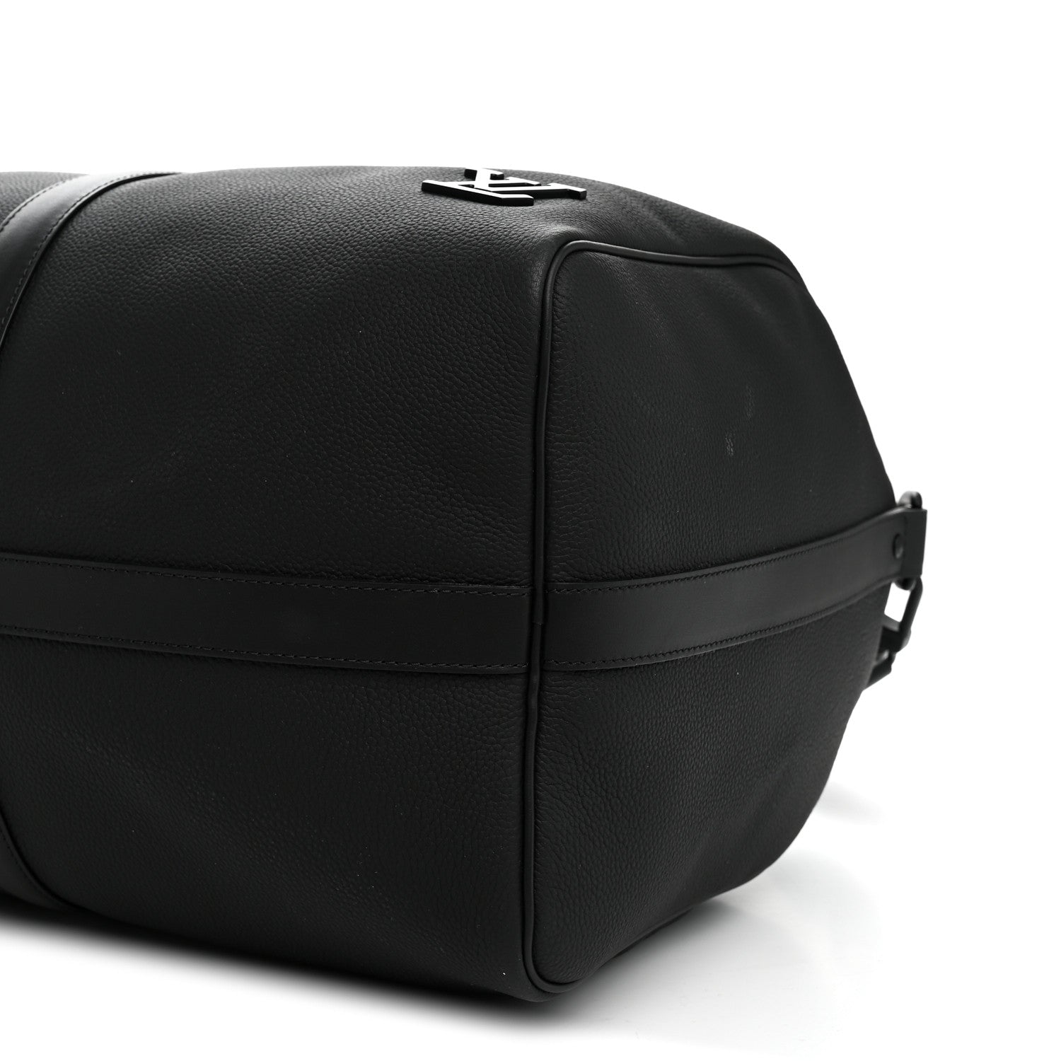 Louis Vuitton Grained Calfskin Aerogram Keepall Bandouliere 50 Black 8 of 9