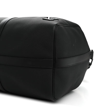 Louis Vuitton Grained Calfskin Aerogram Keepall Bandouliere 50 Black 8 of 9